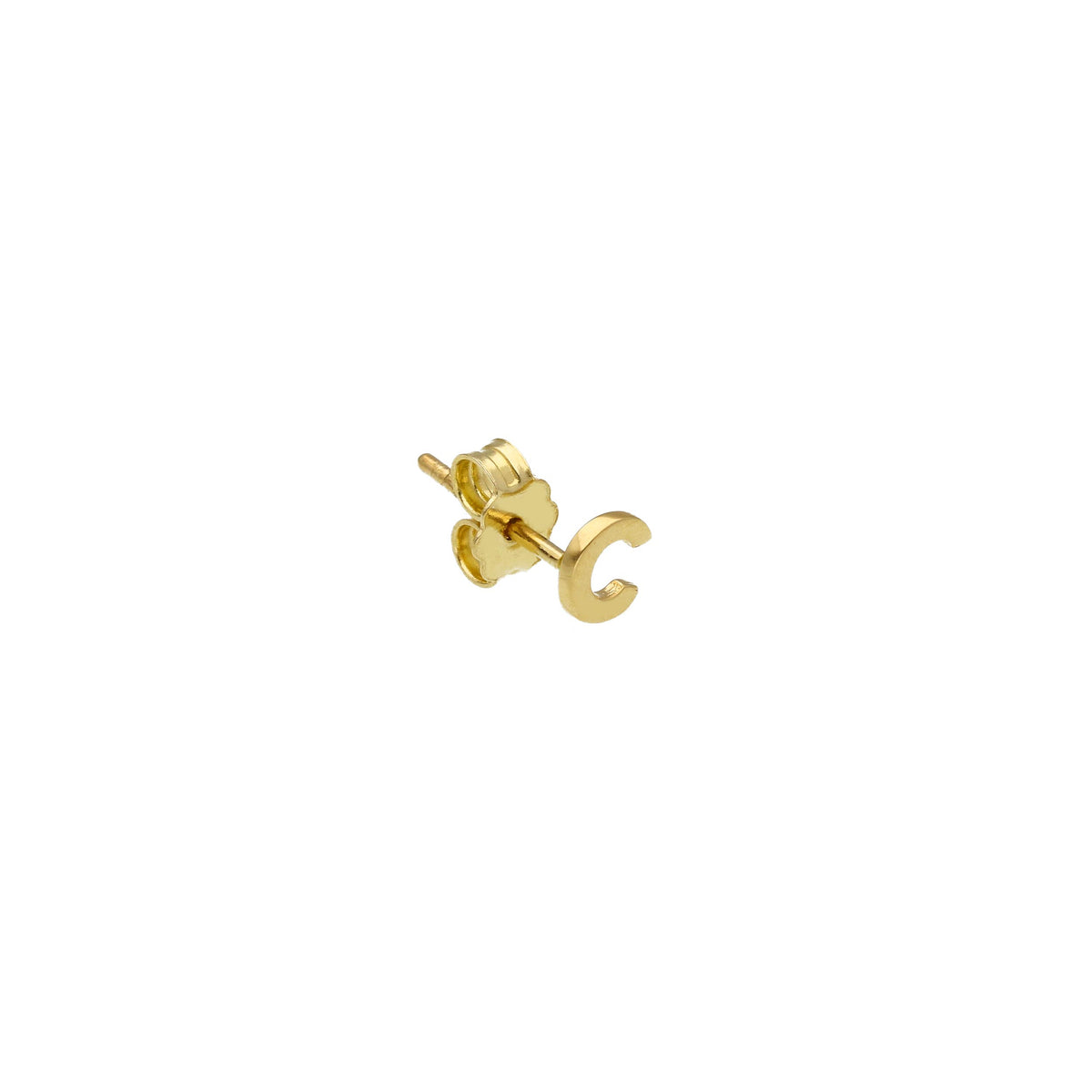 Single Earring in 18 kt Yellow Gold Letter