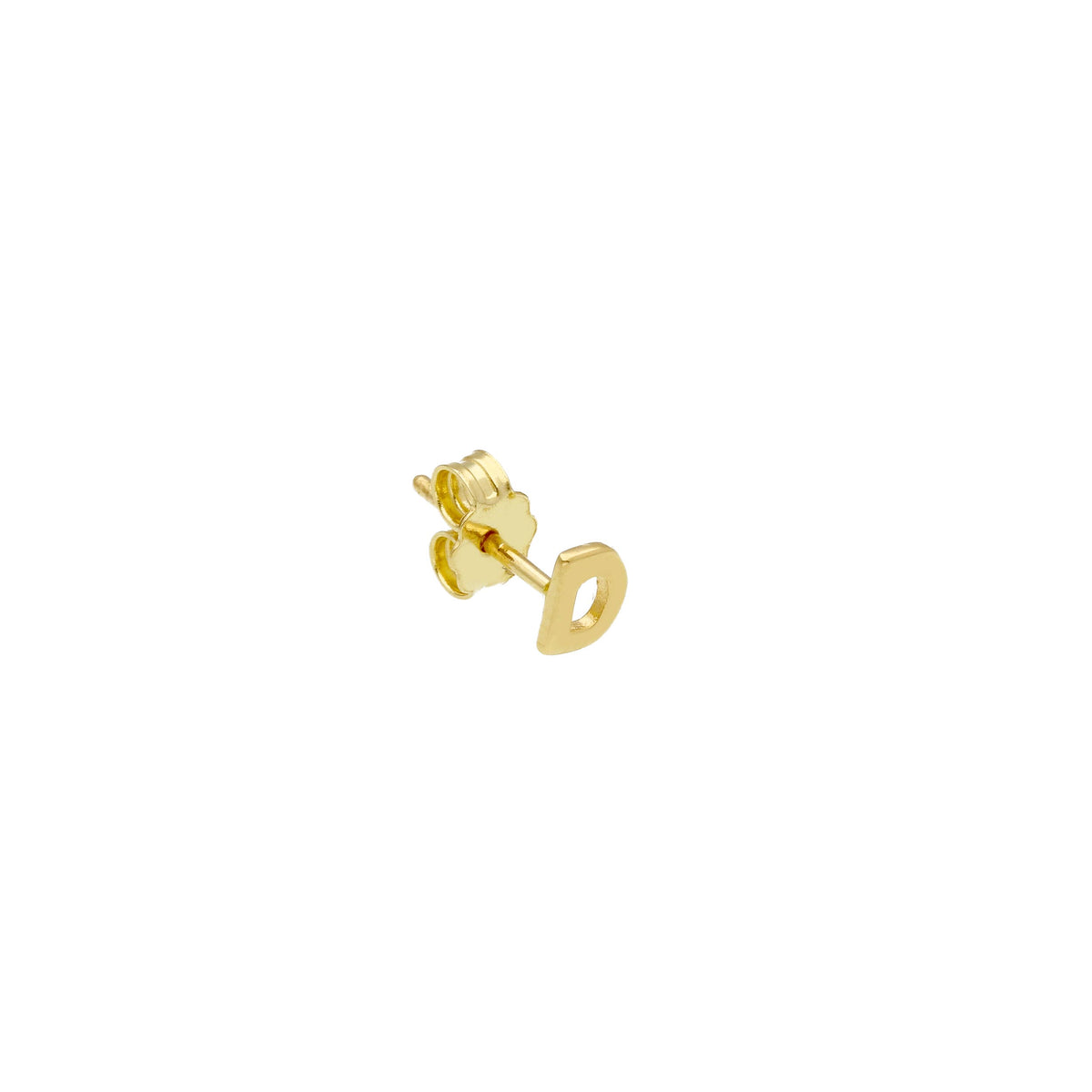 Single Earring in 18 kt Yellow Gold Letter