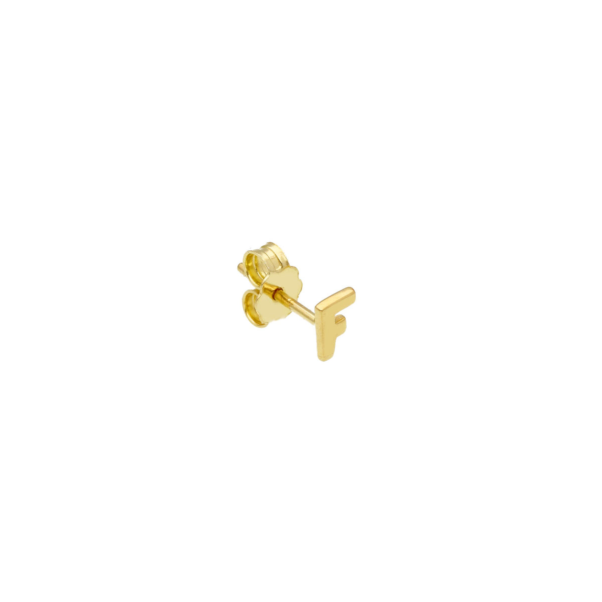 Single Earring in 18 kt Yellow Gold Letter
