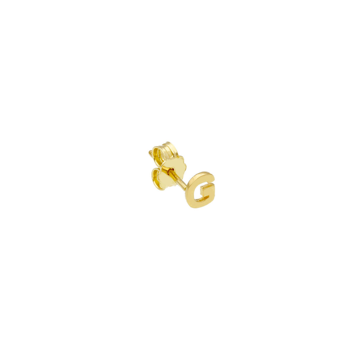 Single Earring in 18 kt Yellow Gold Letter