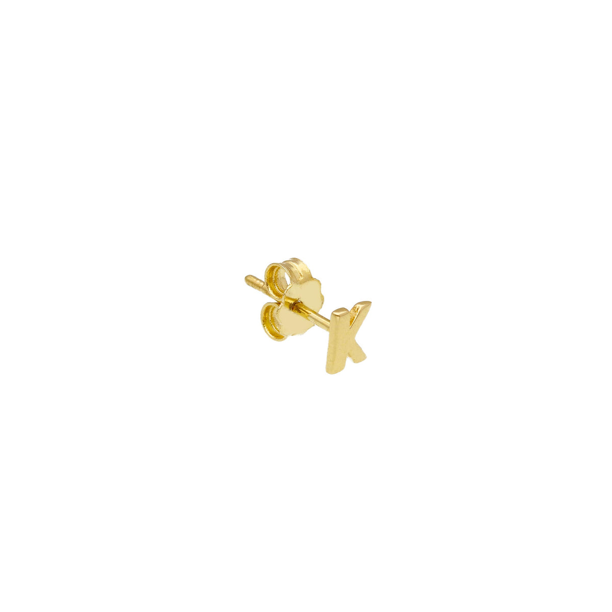 Single Earring in 18 kt Yellow Gold Letter