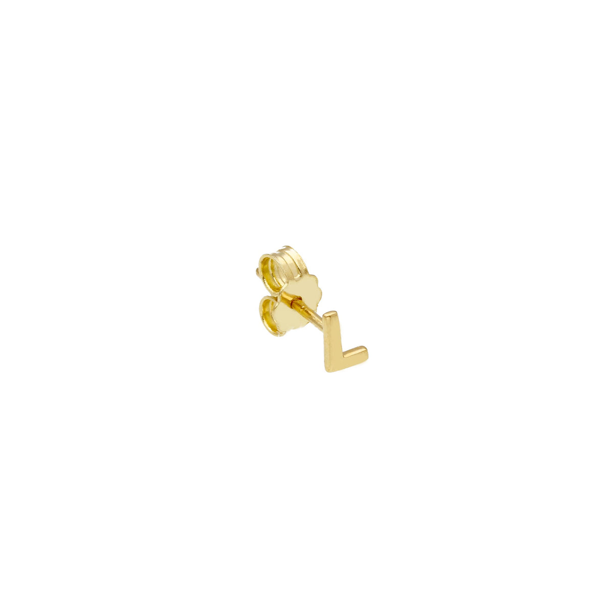 Single Earring in 18 kt Yellow Gold Letter