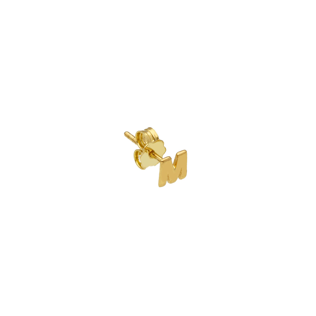 Single Earring in 18 kt Yellow Gold Letter