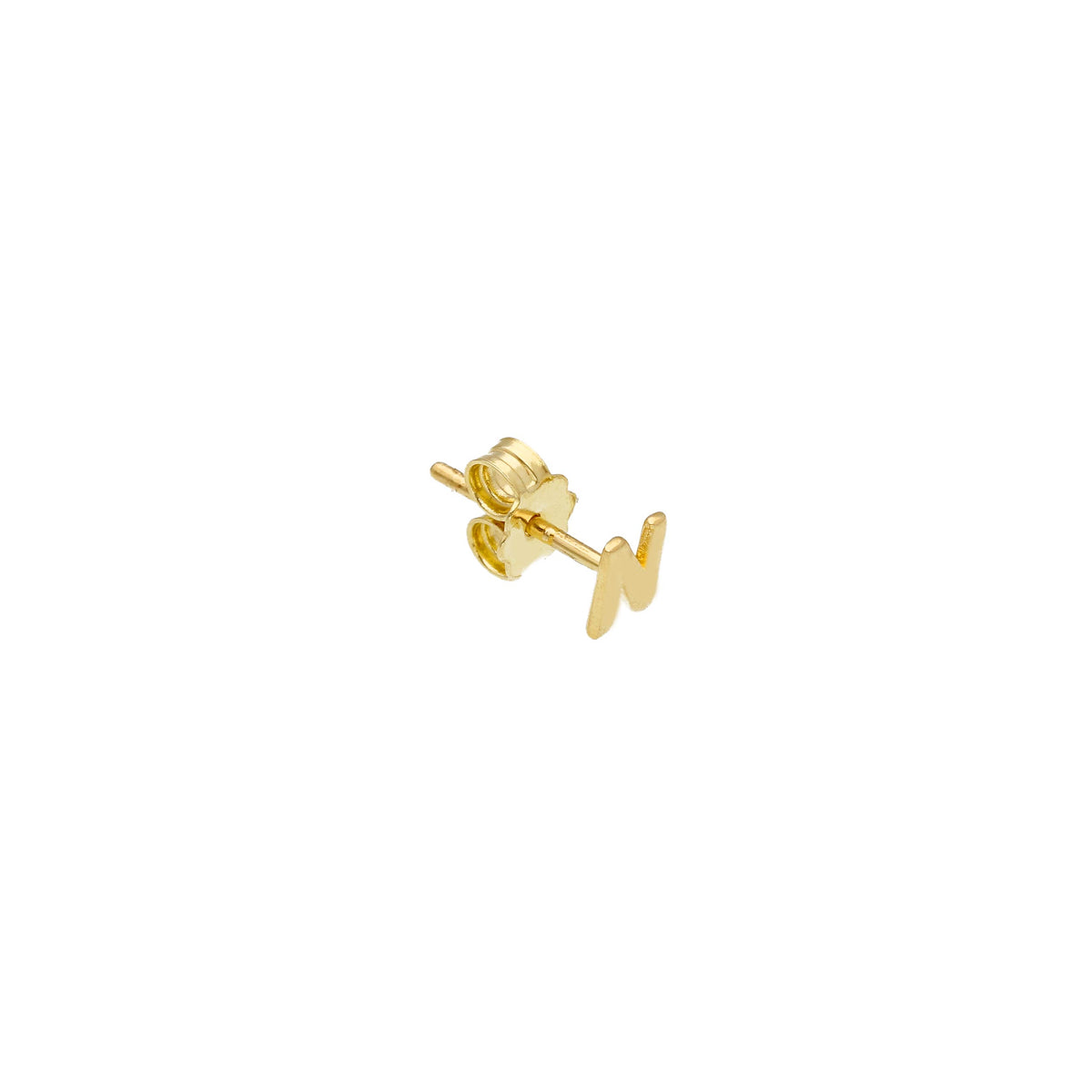 Single Earring in 18 kt Yellow Gold Letter