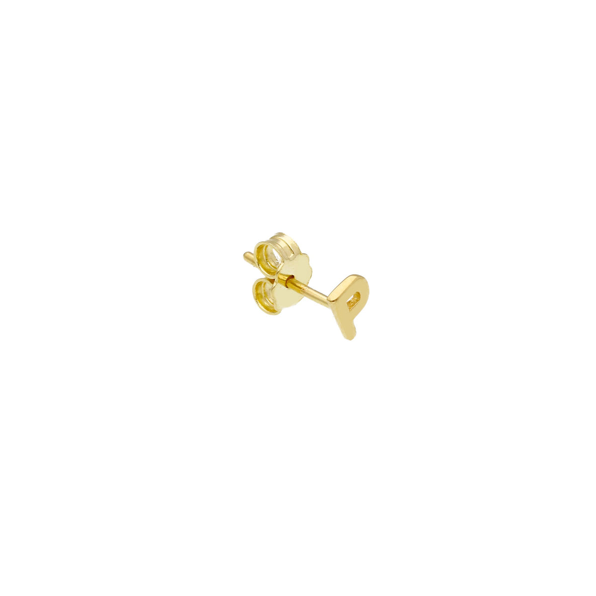 Single Earring in 18 kt Yellow Gold Letter
