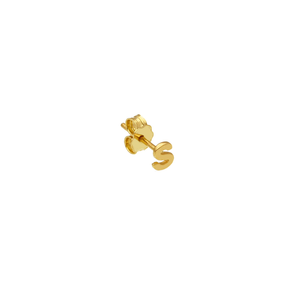 Single Earring in 18 kt Yellow Gold Letter
