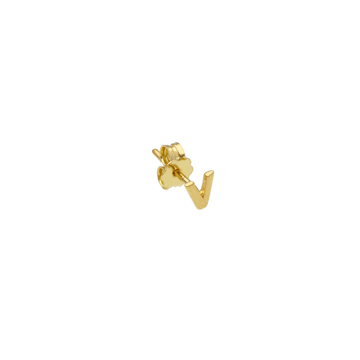 Single Earring in 18 kt Yellow Gold Letter