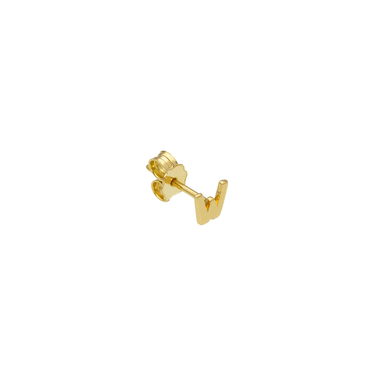 Single Earring in 18 kt Yellow Gold Letter