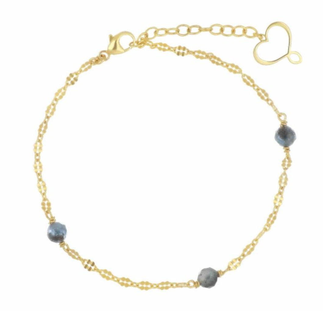 Maman et Sophie Bracciale Pietre di Acquamarina scura BRPIE3AMS