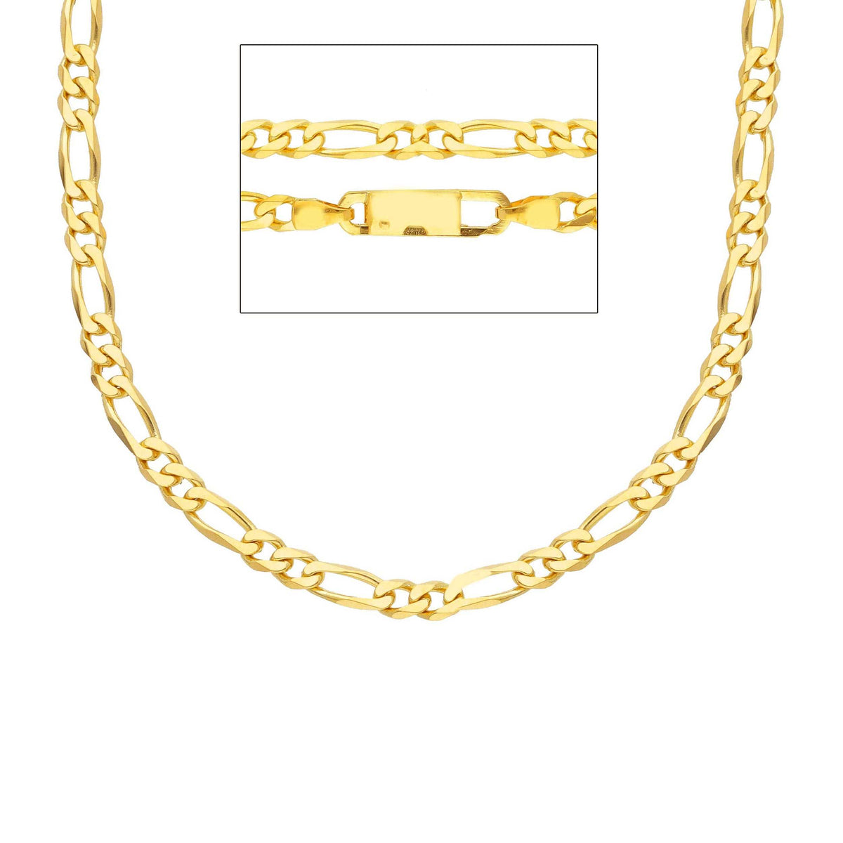 Catena 3 + 1 Oro Giallo 18kt 50 cm Sezione MM 3,55