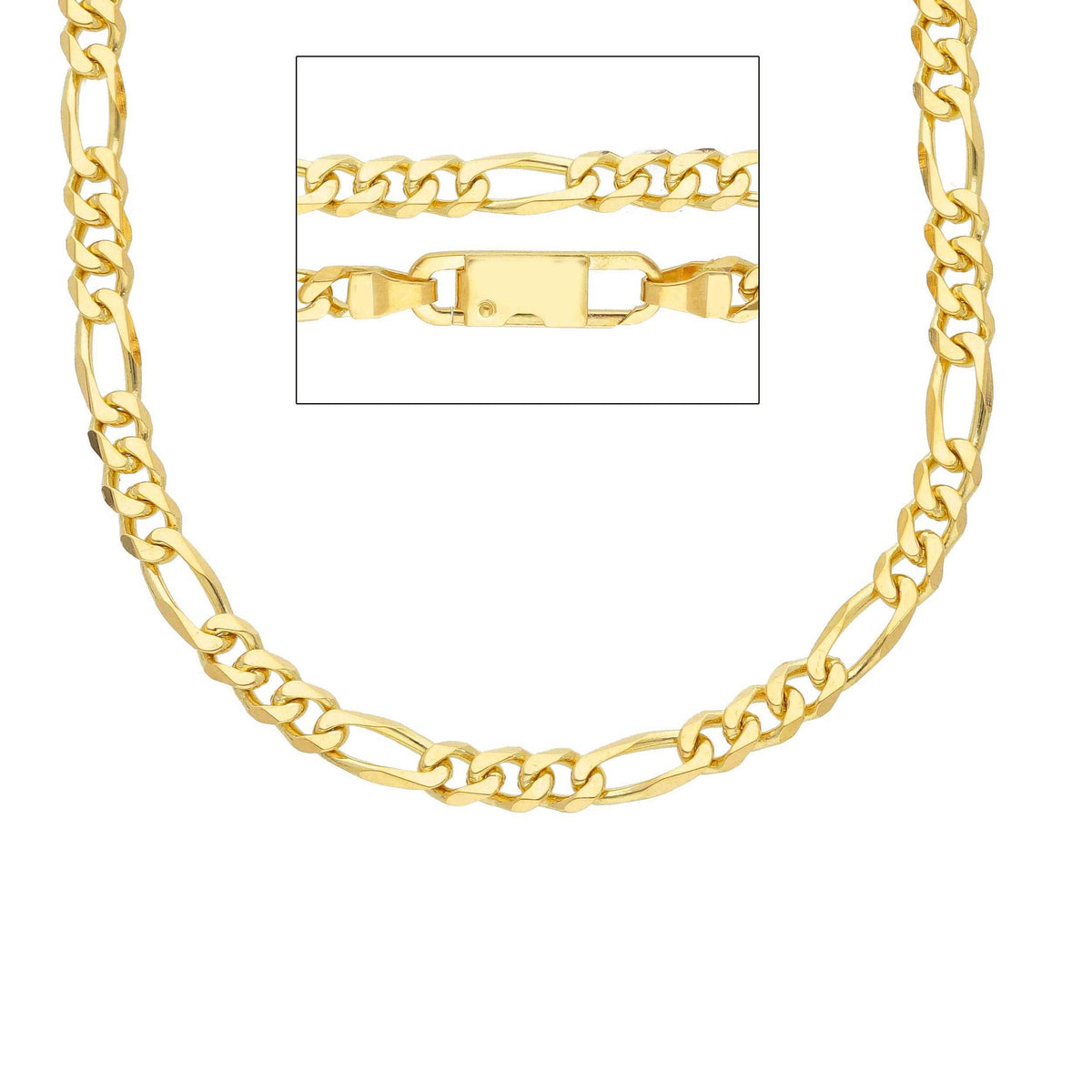 Catena 3 + 1 Oro Giallo 18kt 50 cm Sezione MM 4,05