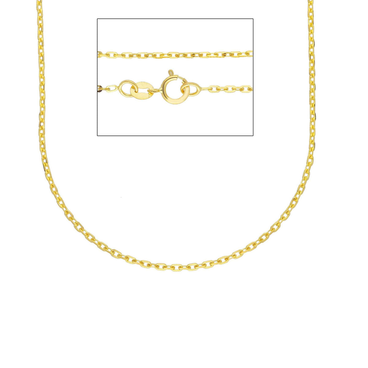 Venetian Chain in 18kt Yellow Gold 50 cm Section 1.15 MM