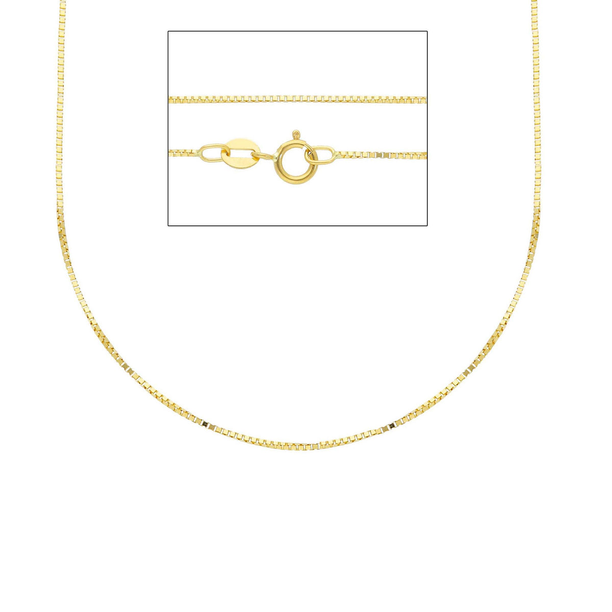 Venetian Chain in 18kt Yellow Gold 45 cm Section 0.70 MM