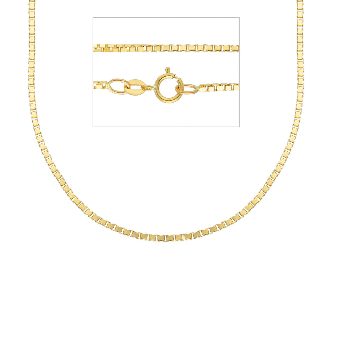 Venetian Chain in 18kt Yellow Gold 50 cm Section 1.30 MM