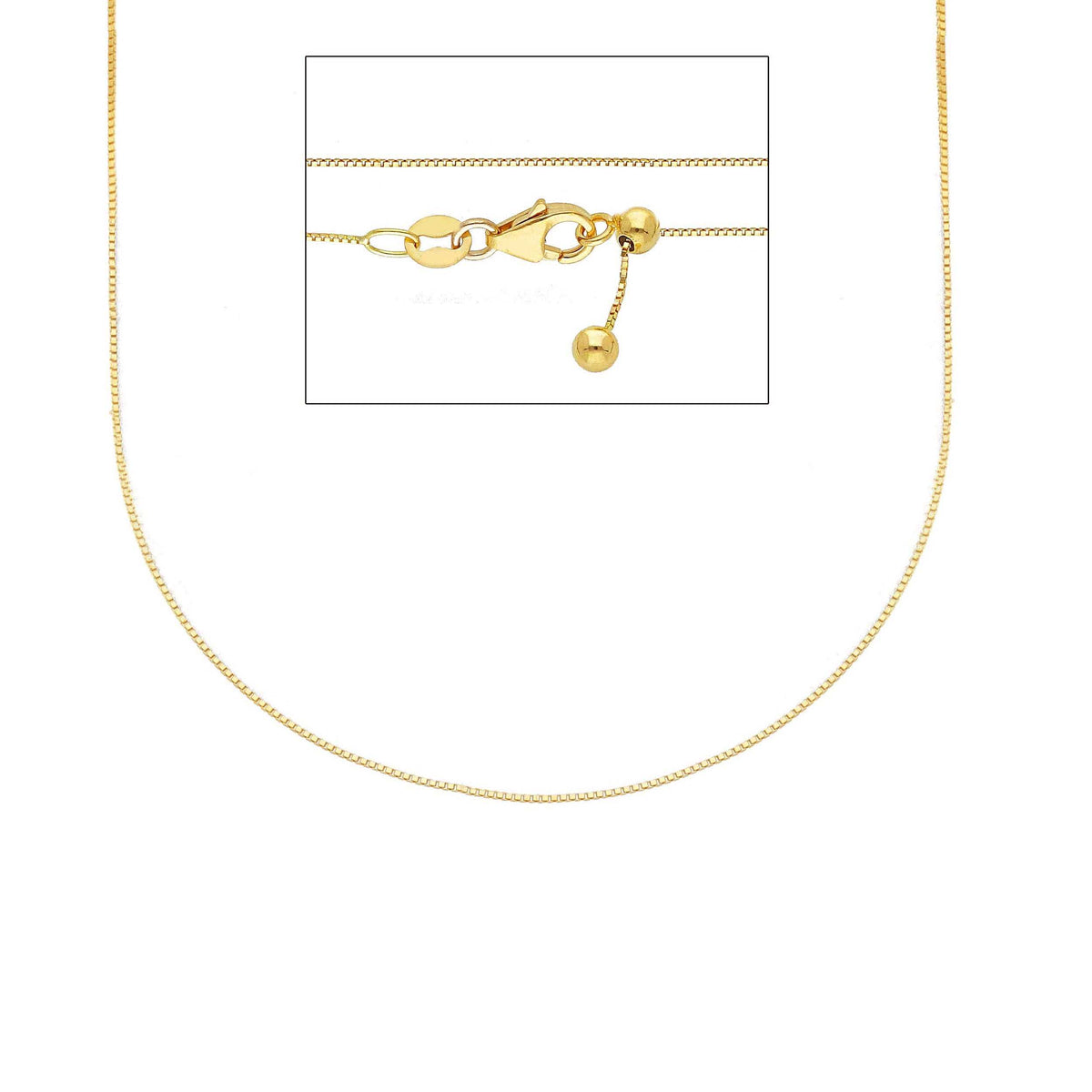 Catena Veneta Oro Giallo 18kt 45 cm Regolabile Sezione MM 0,50