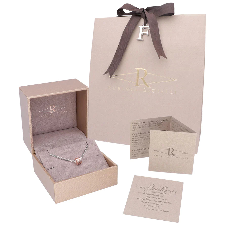 MINI WAIST THREAD, 13 STRANDS IN 9KT ROSE GOLD AND 925 SILVER CHAIN