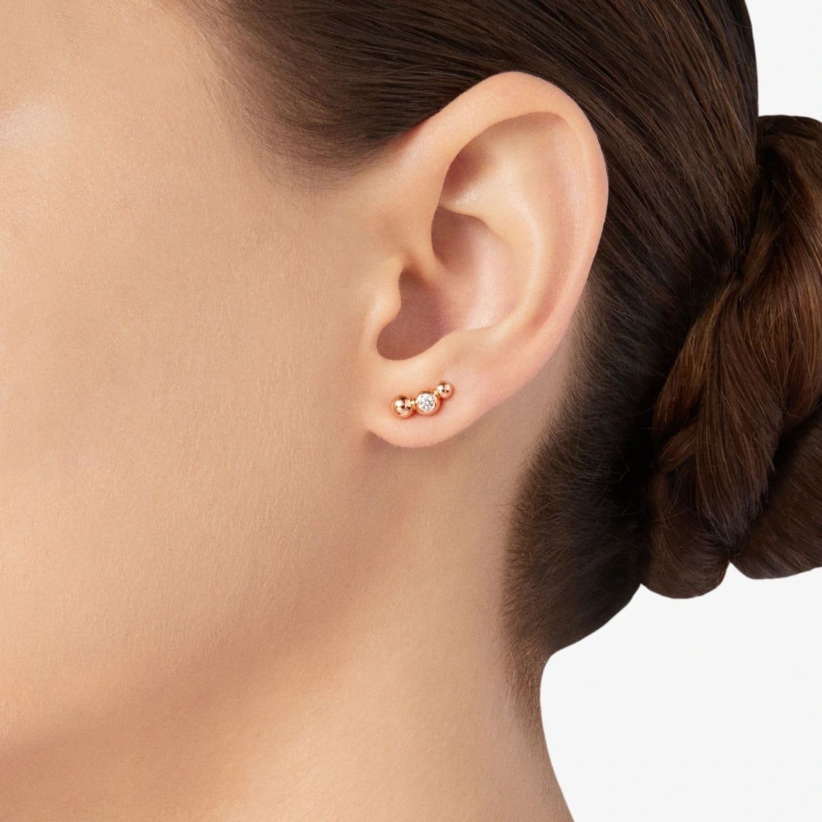 Dodo Single Bubble Earring in Rose Gold and White Diamond