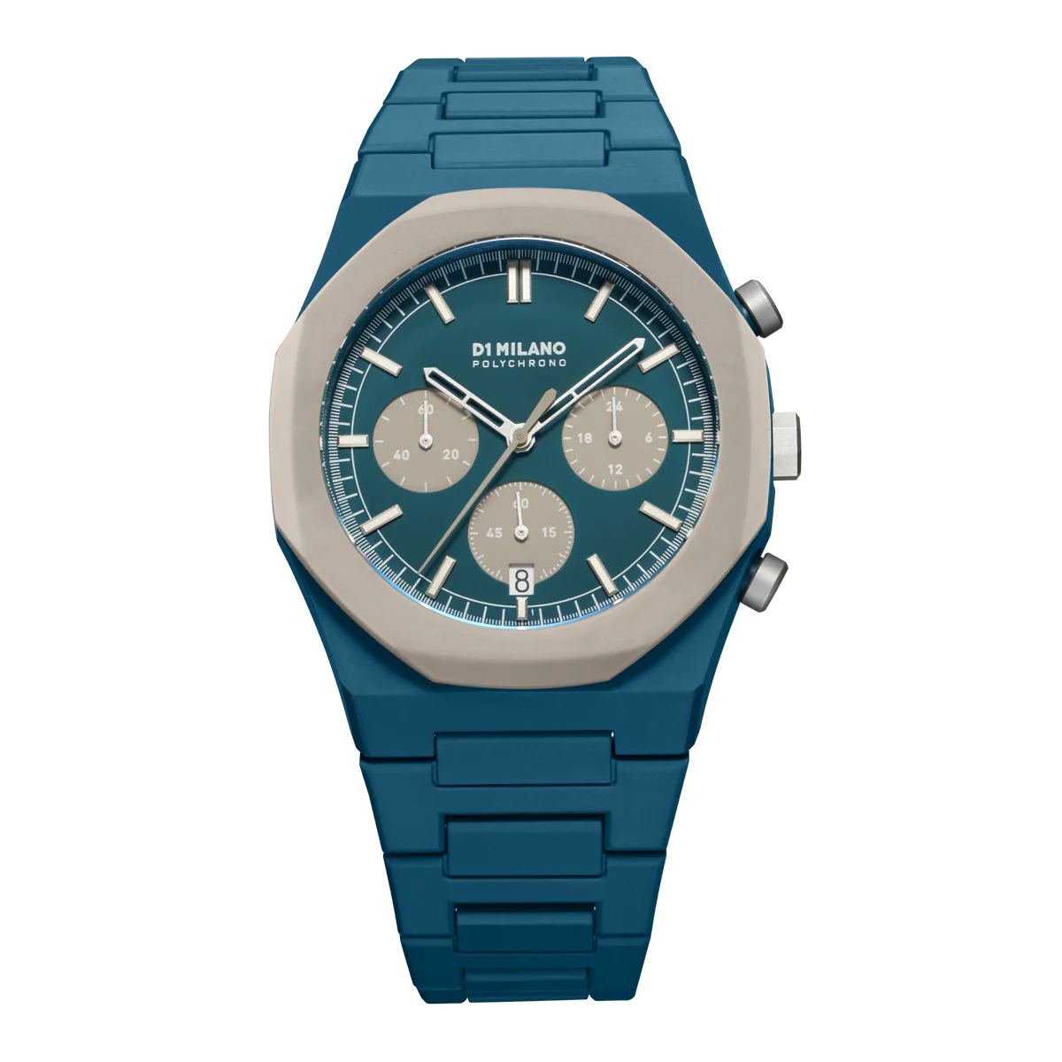 D1 Milano Polychrono 40,5 MM Petrol Blast D1-PHBJ06