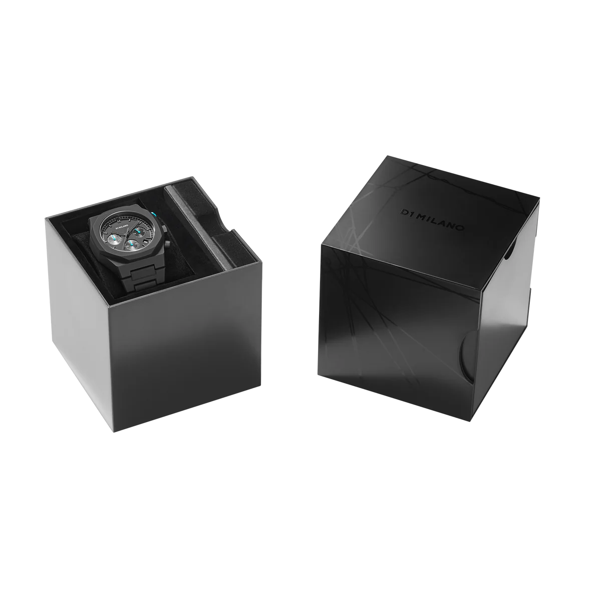 D1 Milano Polychrono 40.5 MM Charcoal Black D1-PHBJ07