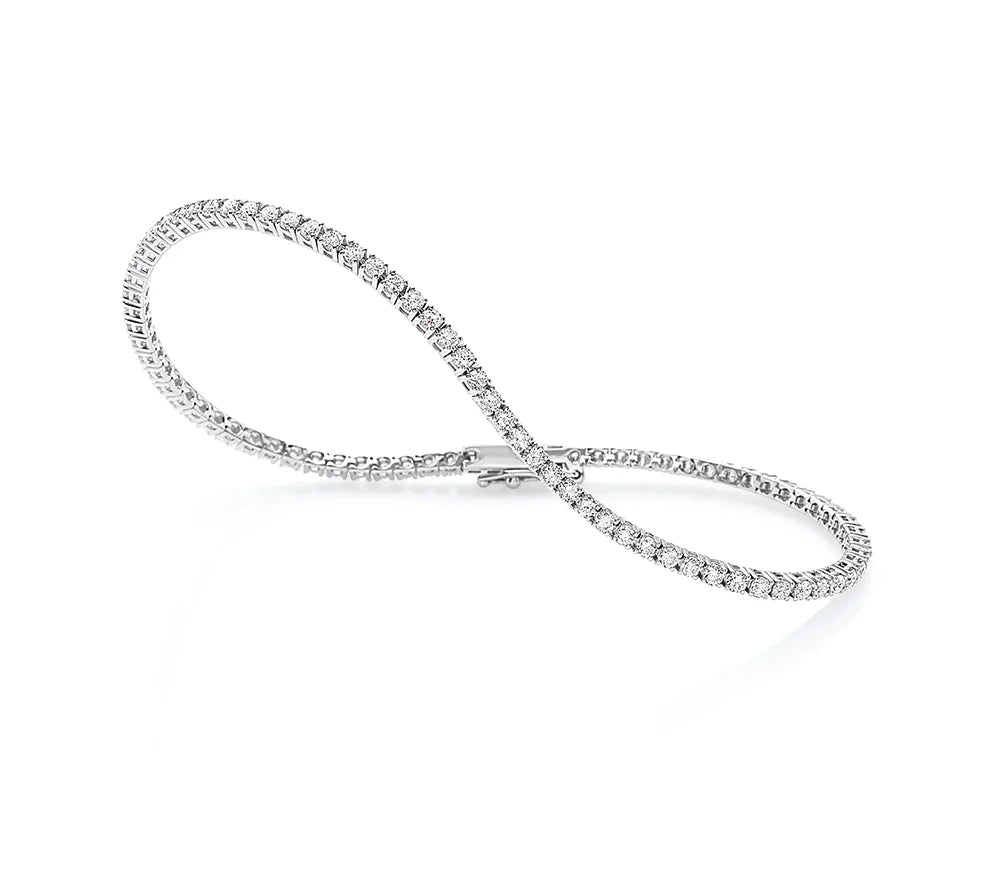 Poetry Saturn Tennis Bracelet in White Gold and Diamonds 0.77 ct