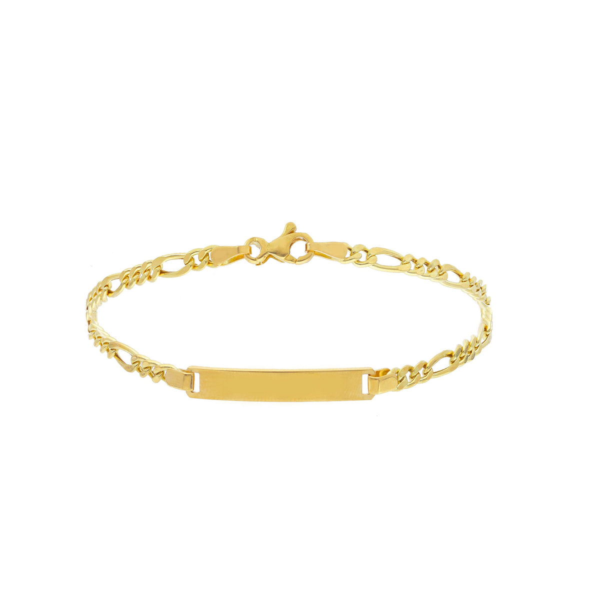 Maiocchi Gold Bracciale 3 + 1 con Piastra in Oro Giallo 18kt Sezione 3,70 MM