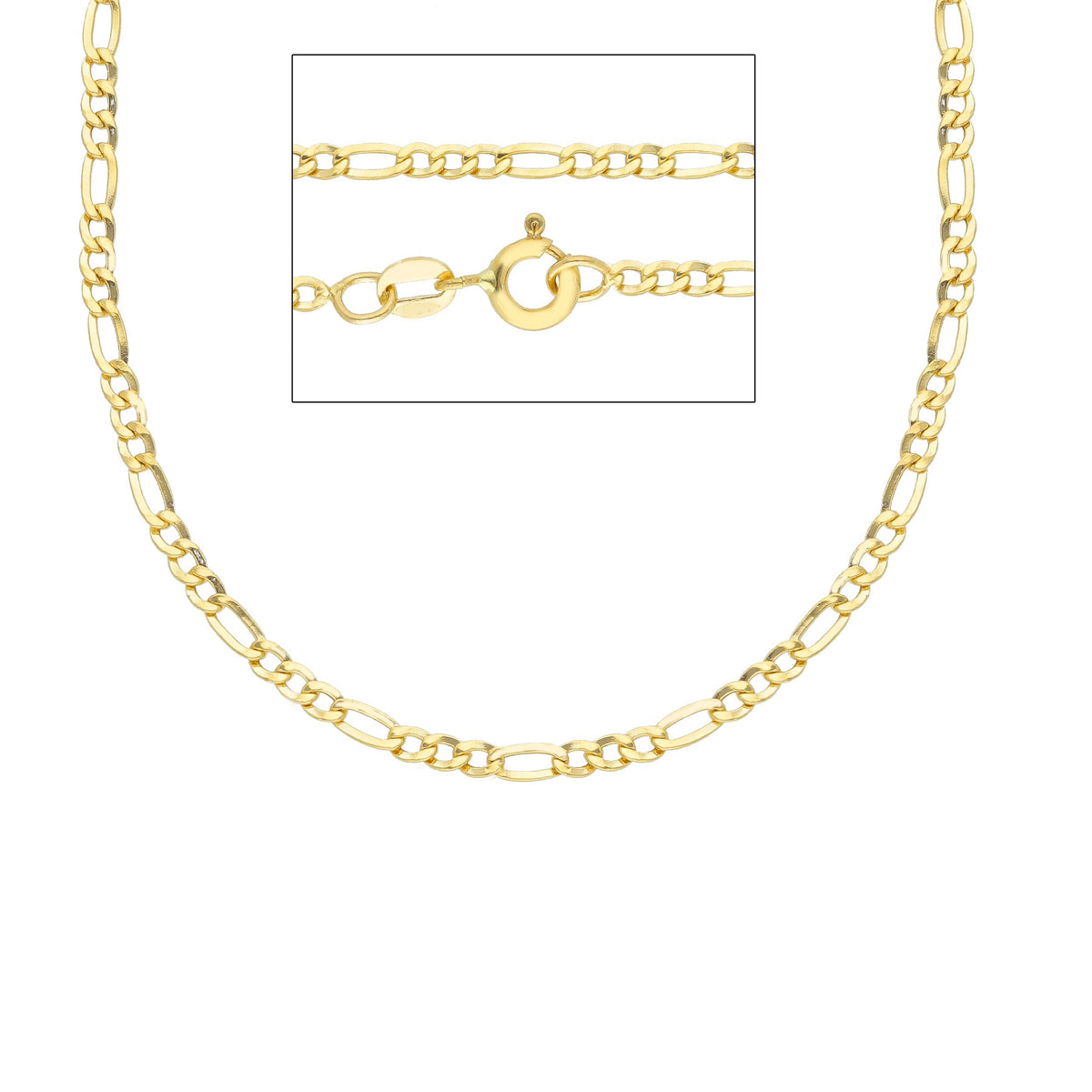 Chain 3 + 1 18kt Yellow Gold 50 cm Section 2.20 MM
