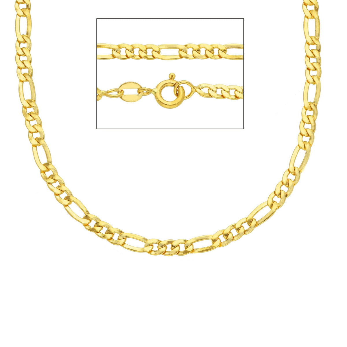 Catena 3 + 1 Oro Giallo 18kt 50 cm Sezione MM 3,25