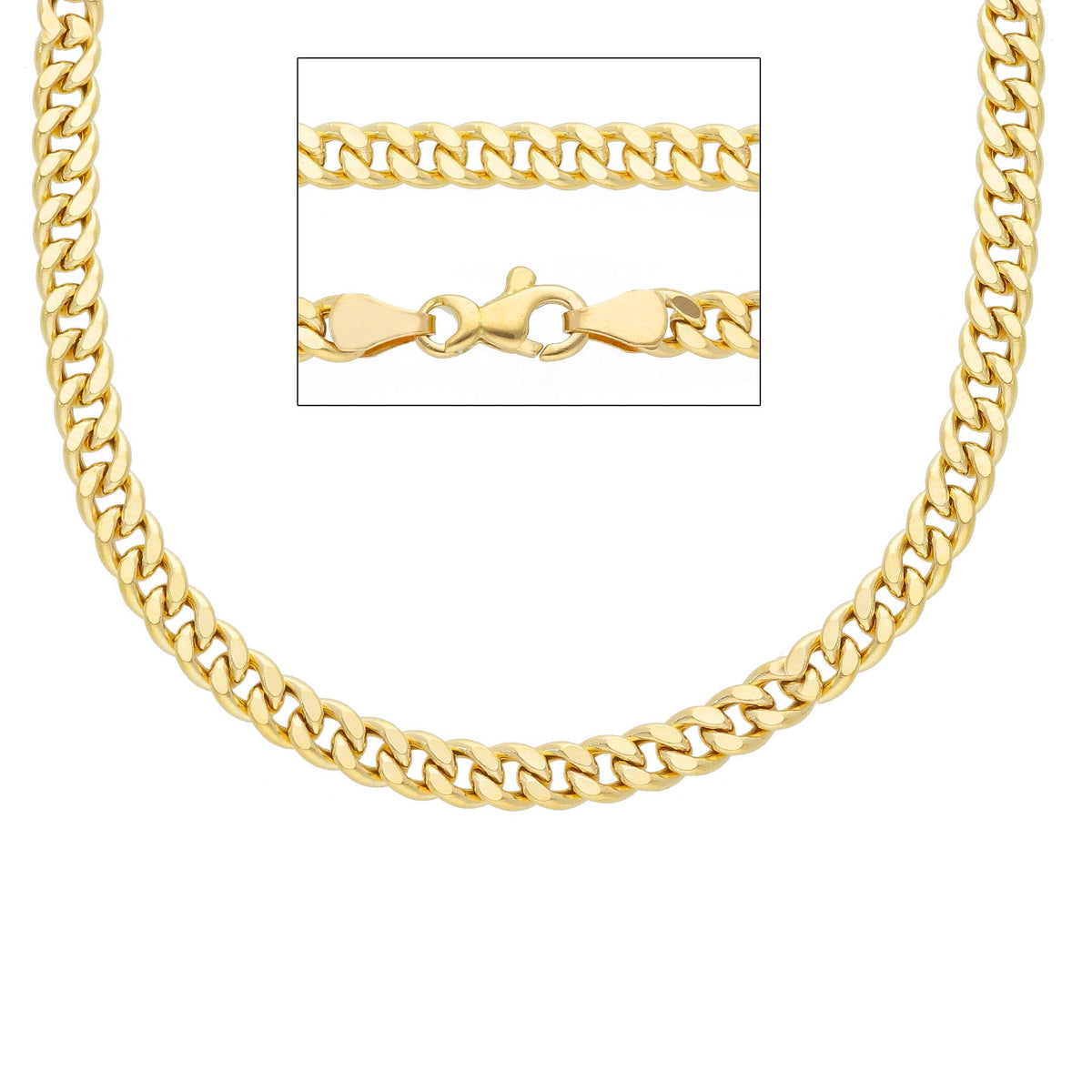 18kt Yellow Gold Grumette Chain 50 cm Section 4.30 MM
