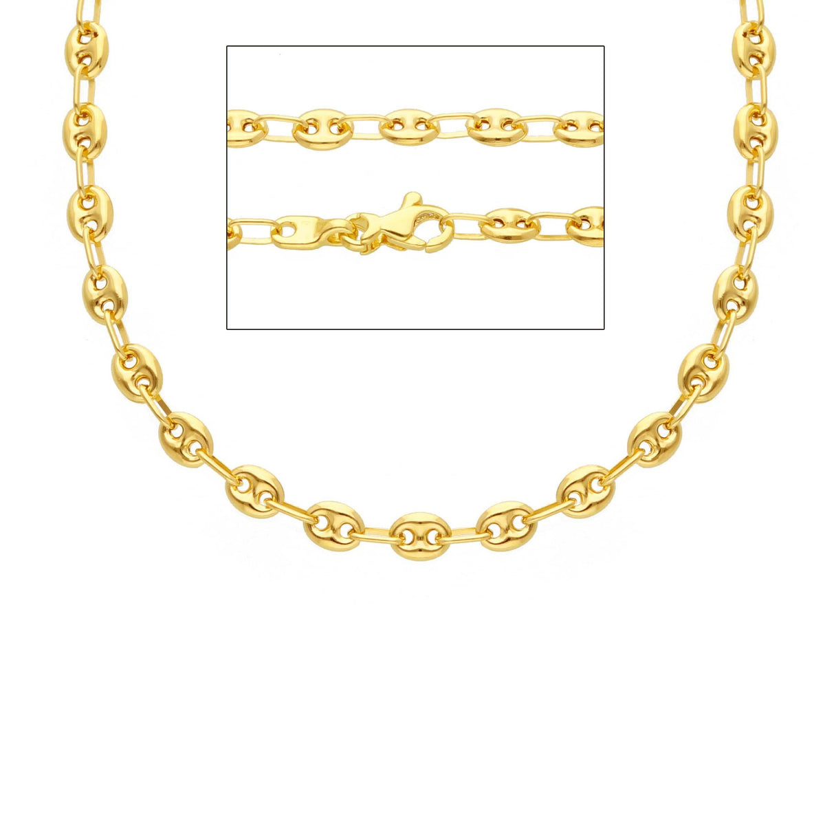 Chain 3 + 1 18kt Yellow Gold 50 cm Section 4.05 MM