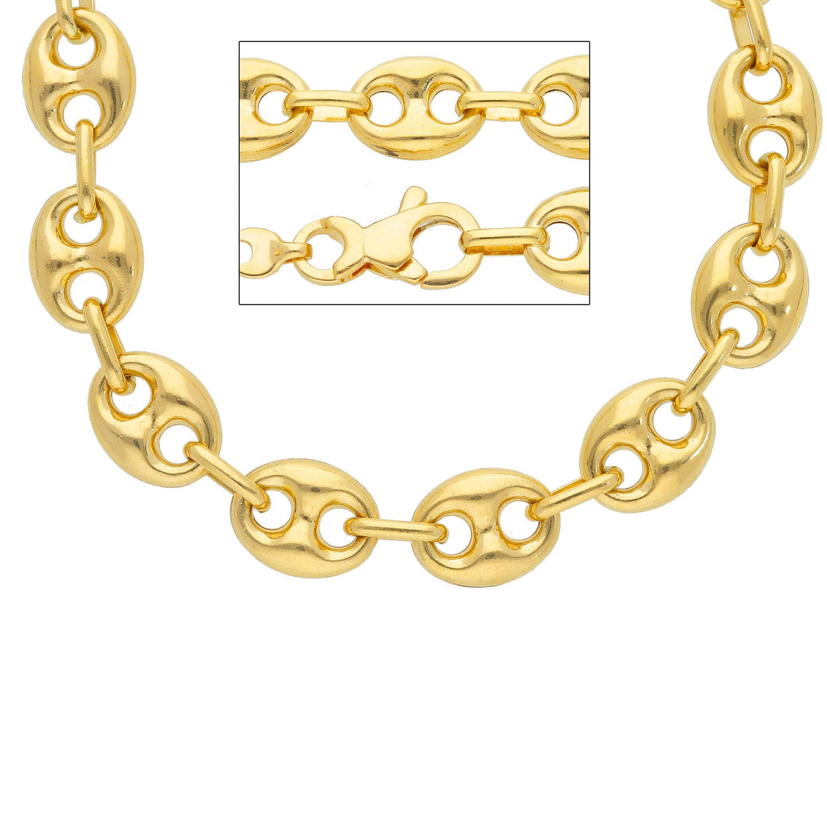 Chain 3 + 1 18kt Yellow Gold 50 cm Section 4.05 MM