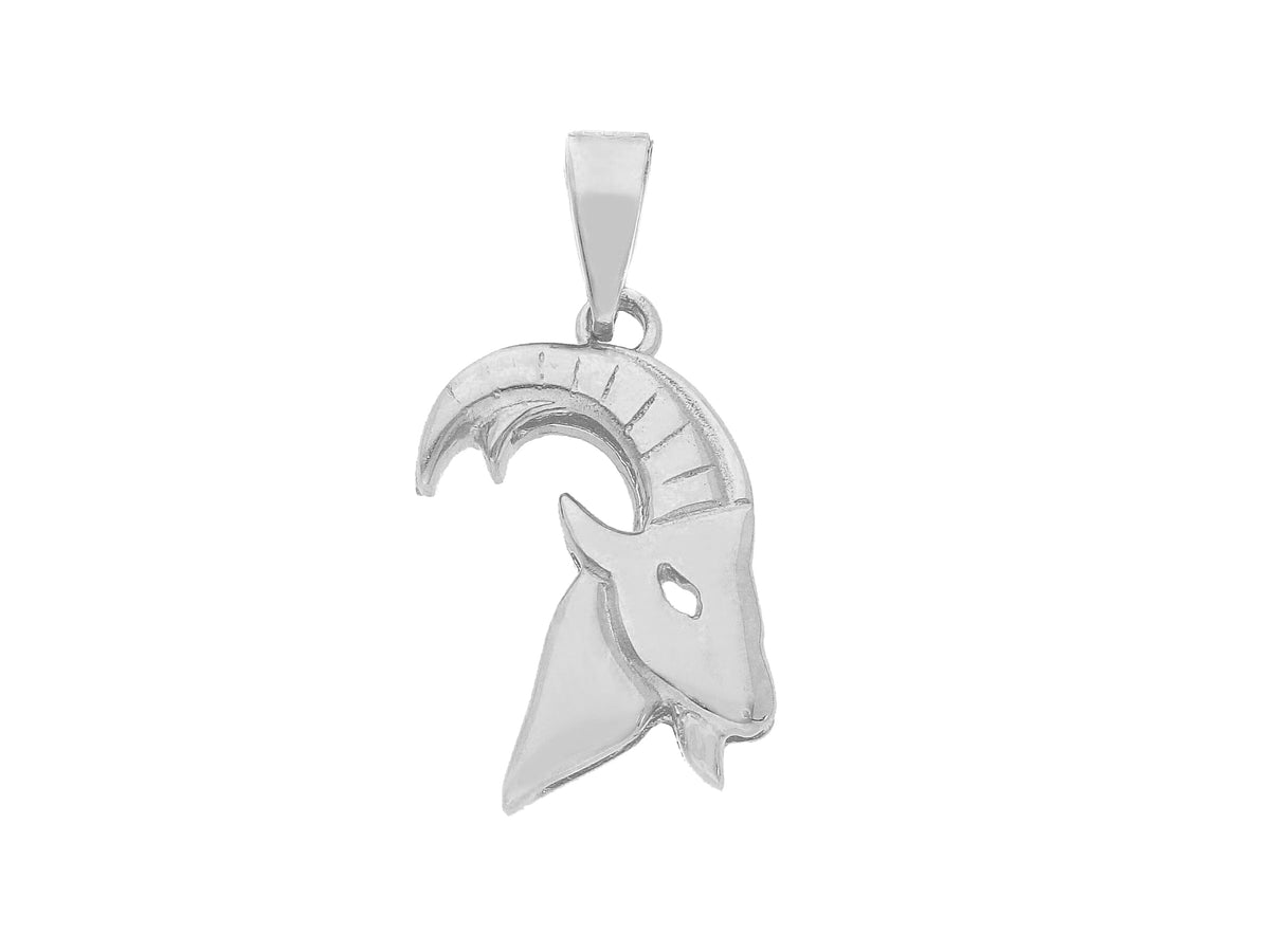 Zodiac Sign Pendant Silhouette in 18kt White Gold Capricorn