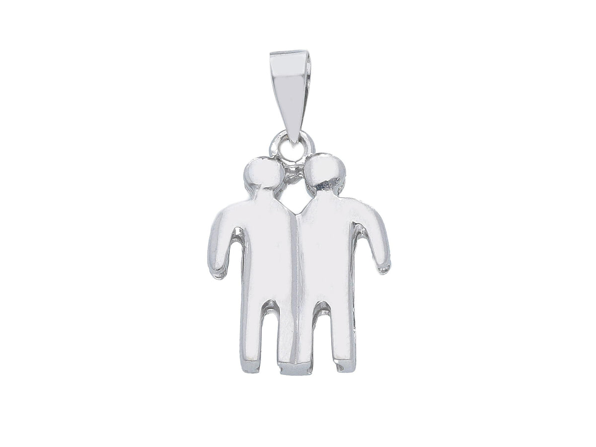Zodiac Sign Silhouette Pendant in 18kt White Gold Gemini