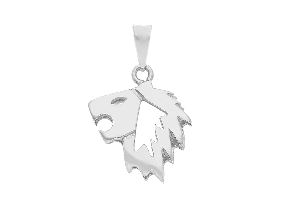 Zodiac Sign Pendant Silhouette in 18kt White Gold Leo