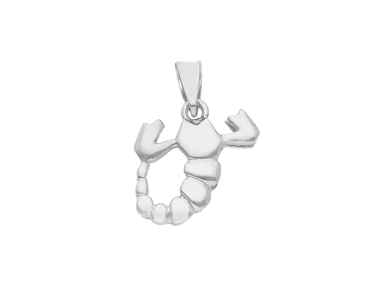 Zodiac Sign Pendant Silhouette in 18kt White Gold Scorpio