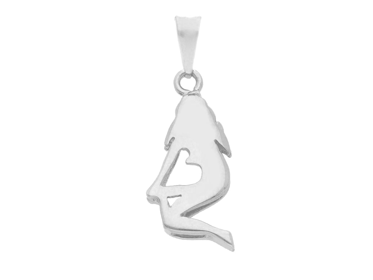 Zodiac Sign Silhouette Pendant in 18kt White Gold Virgo