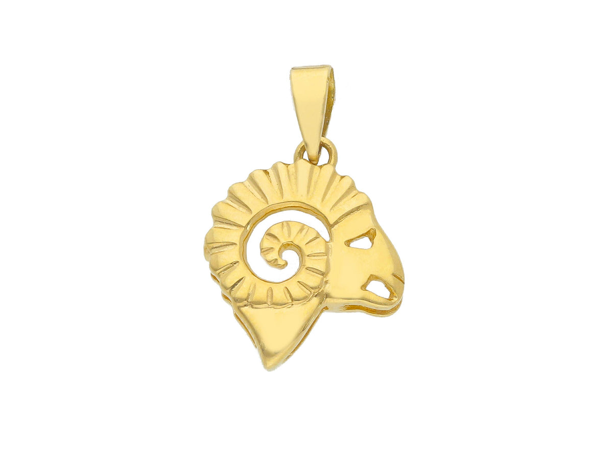 Zodiac Sign Shape Pendant in 18kt Yellow Gold Aries