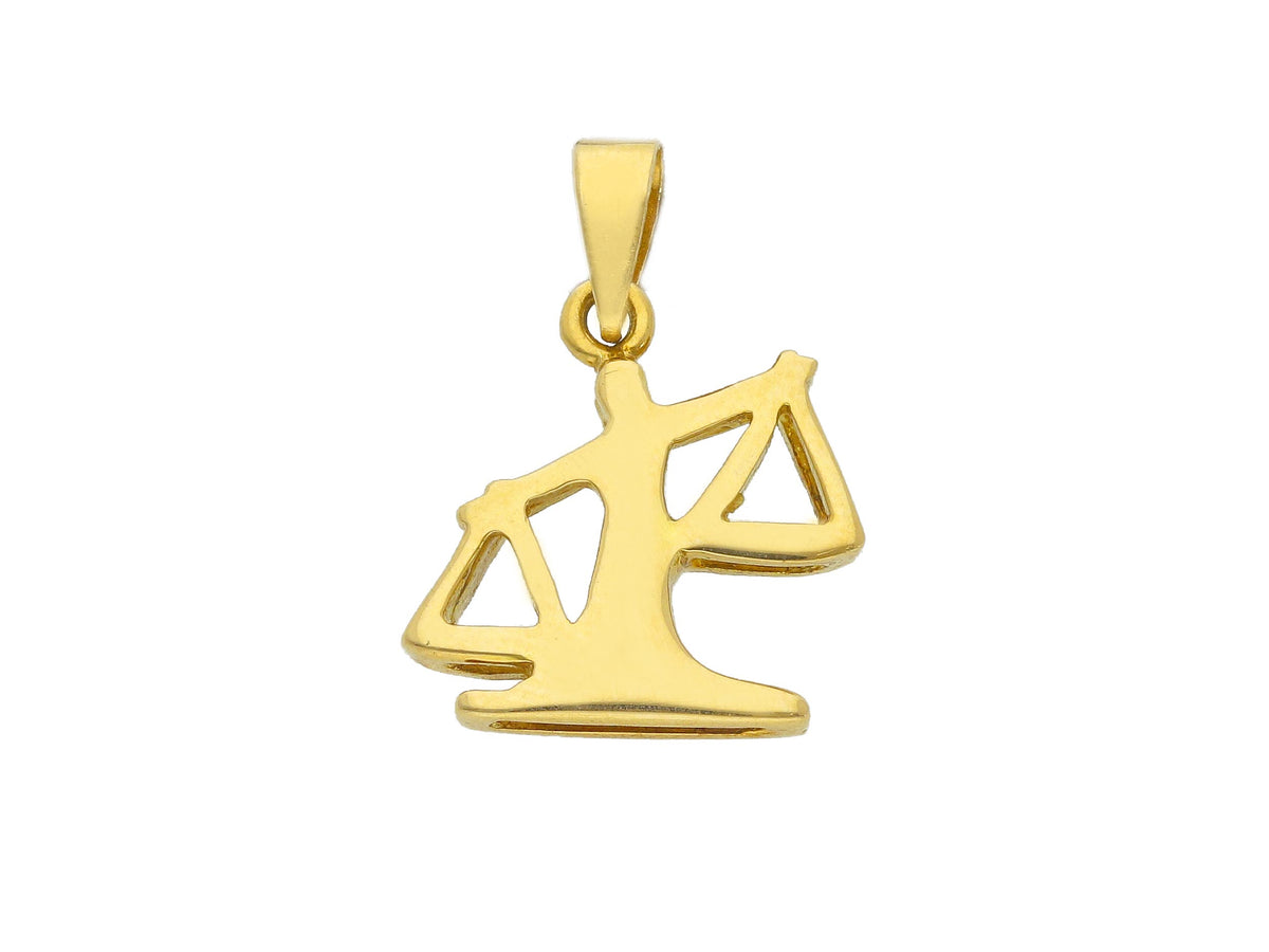 Zodiac Sign Silhouette Pendant in 18kt Yellow Gold Libra