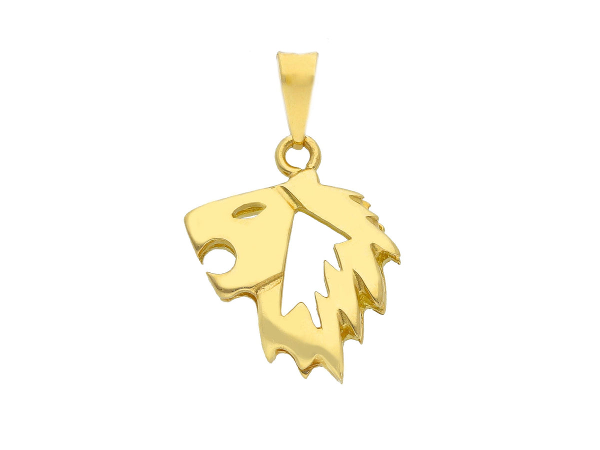 Zodiac Sign Pendant Silhouette in 18kt Yellow Gold Leo