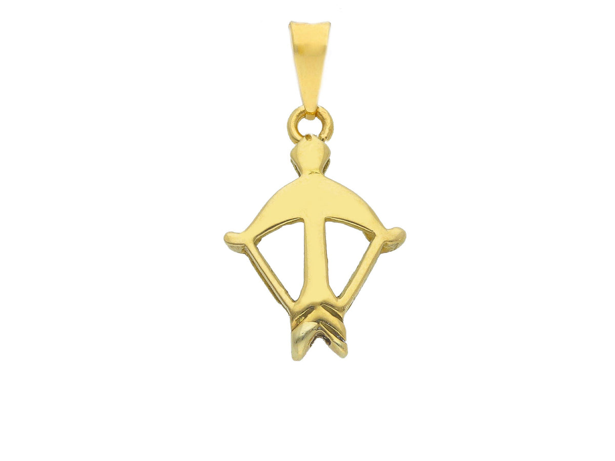 Zodiac Sign Pendant Silhouette in 18kt Yellow Gold Sagittarius