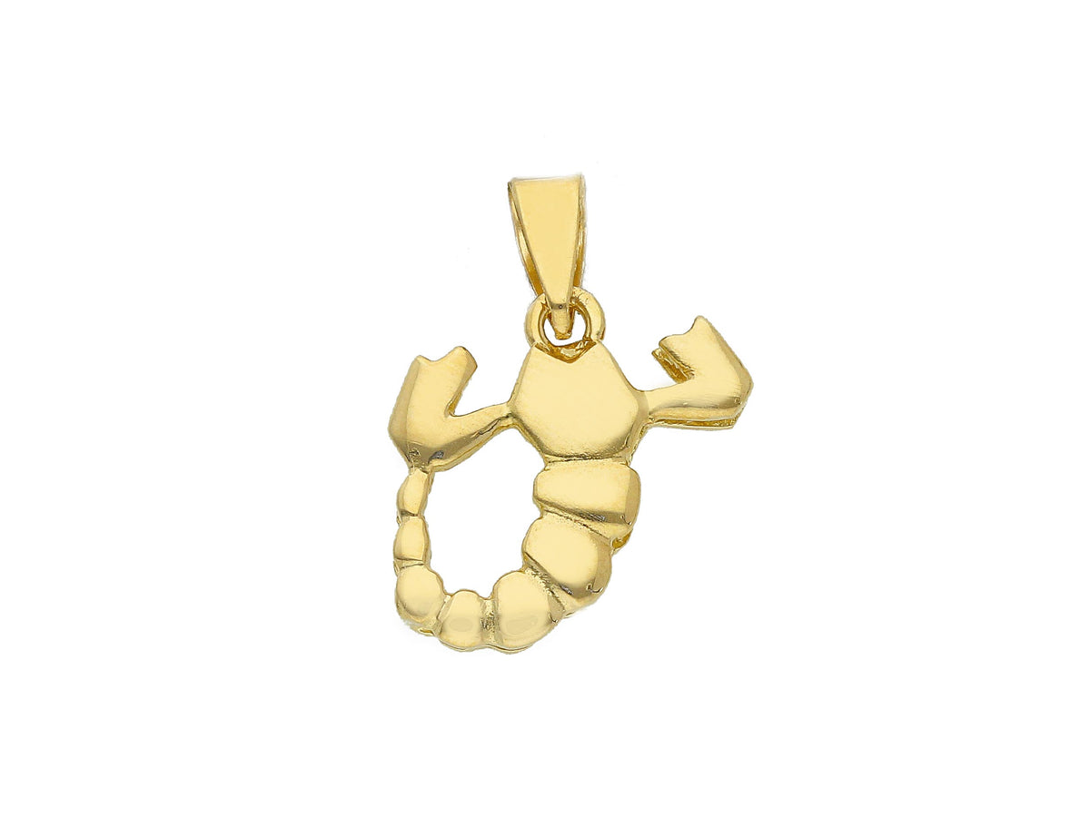 Zodiac Sign Pendant Silhouette in 18kt Yellow Gold Scorpio
