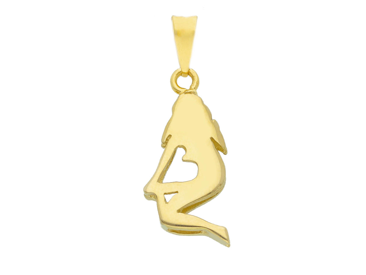 Zodiac Sign Silhouette Pendant in 18kt Yellow Gold Virgo