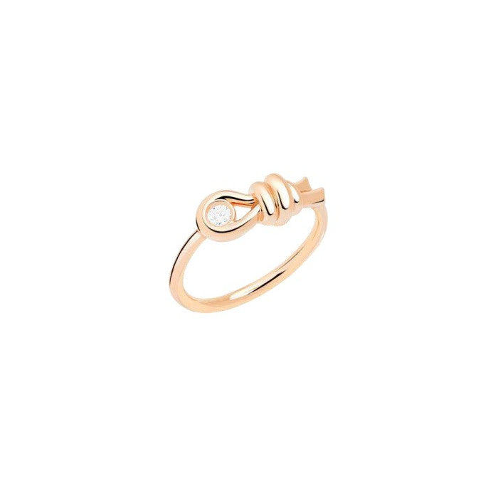 Dodo Knot Ring in Rose Gold and White Diamond