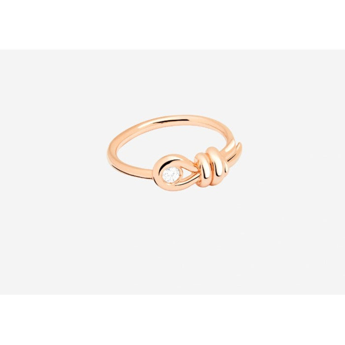 Dodo Knot Ring in Rose Gold and White Diamond