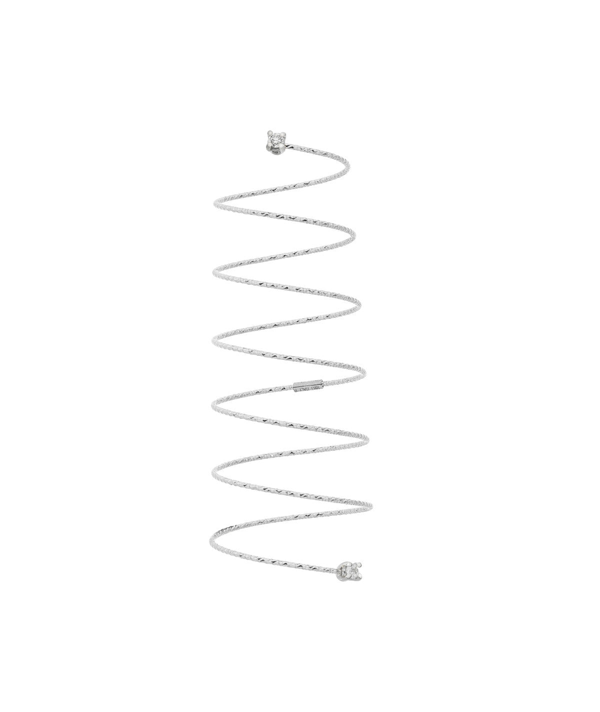 MagicWire Anello Silenzio Oro Bianco Spirale e Diamanti 13-AS-BD-01