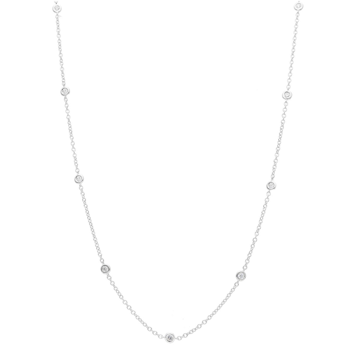 Girocollo Oro Bianco con Diamanti Intervallati ct 0,27