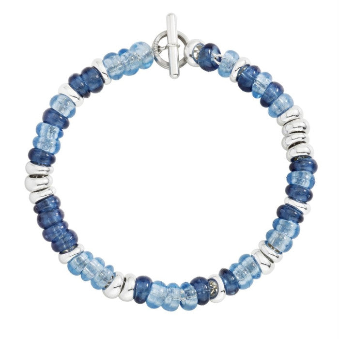 Dodo Bracciale Rondelle Blu in plastica riciclata & argento 925