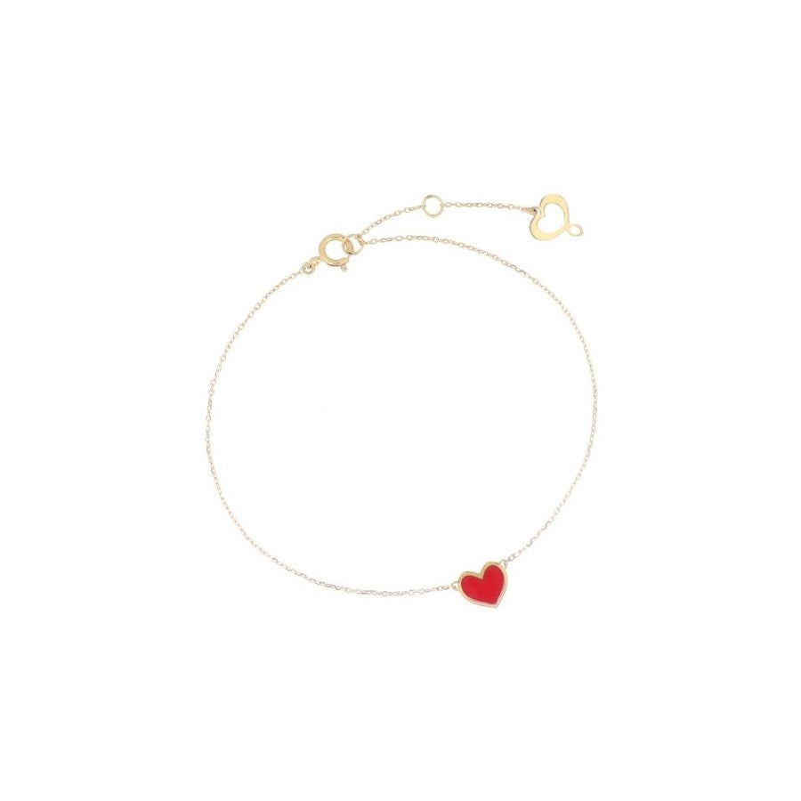Maman et Sophie Bracciale Oro Giallo 18kt Cuore Smalto Rosso BRSSO2PS1