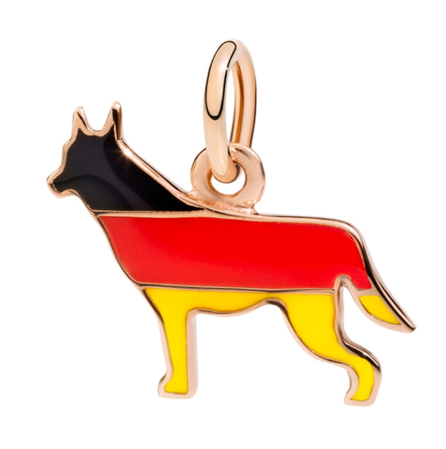 Dodo Dog Charm 9kt Rose Gold