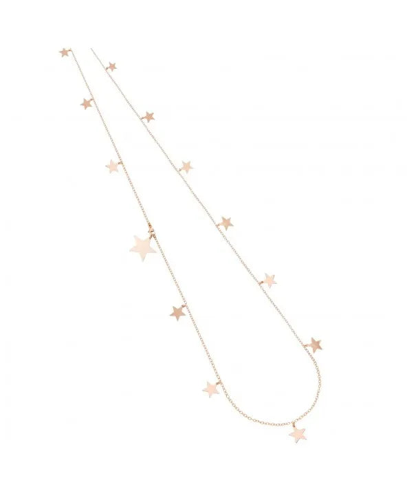 Maman et Sophie Necklace in Pink Silver with Stars CL0011