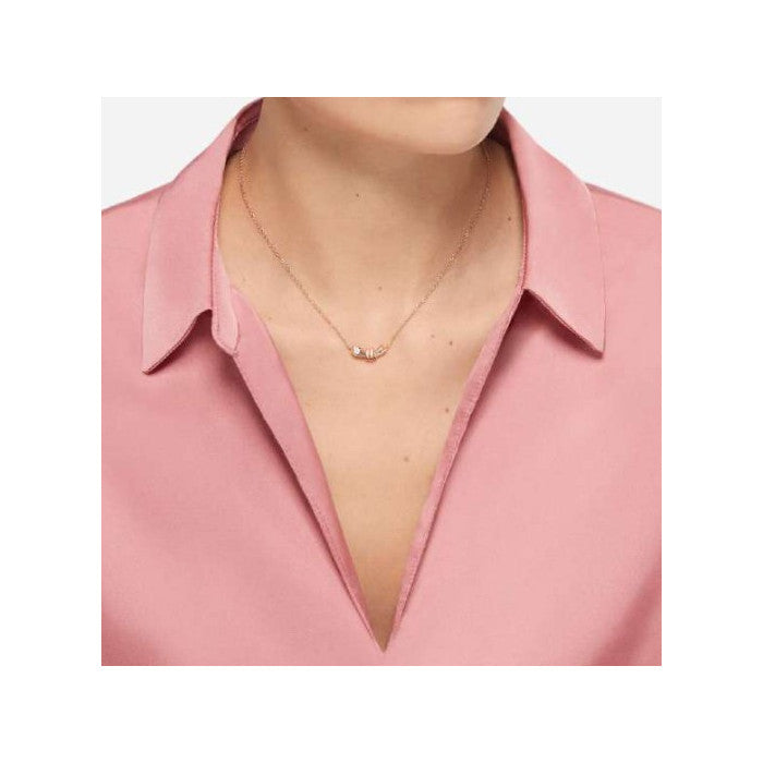 Dodo Rose Gold Knot Necklace with white diamond